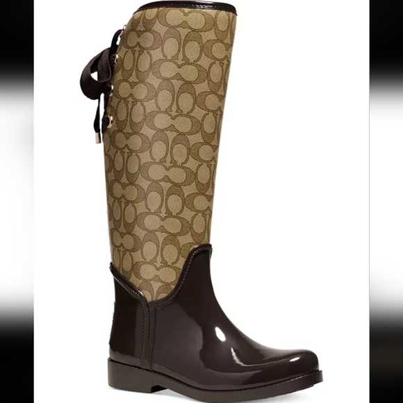 Coach Tristee Signature Lace Up Rain Boots - Picture 6 of 6